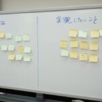 強力タイプの付箋紙がいい。ホワイトボードに付箋を貼りながら、ミーティングするのに大切なポイント