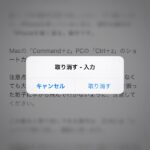 iPhoneで「あっやり直し」「取り消し」したいというときは「振る」動作でキャンセルできます