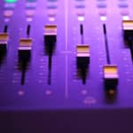 closeup photo of audio mixer