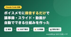 ボイスメモに録音するだけで議事録・スライド・動画が自動でできる仕組み